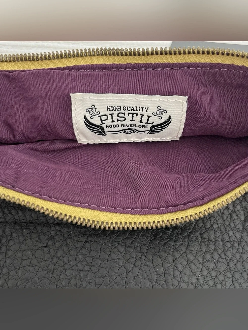 NWT Pistil Oregon Foldover Clutch Purse Black Leather Sustainable Minimalist